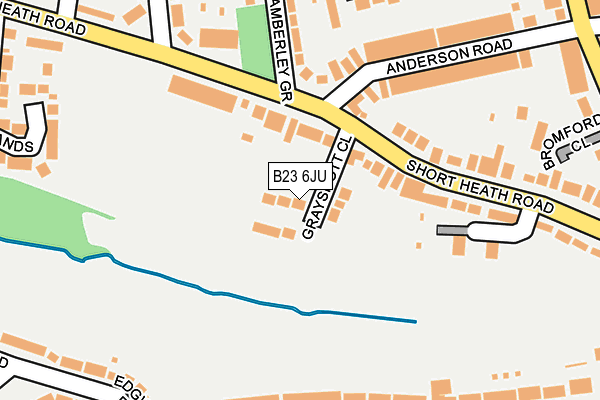 B23 6JU map - OS OpenMap – Local (Ordnance Survey)