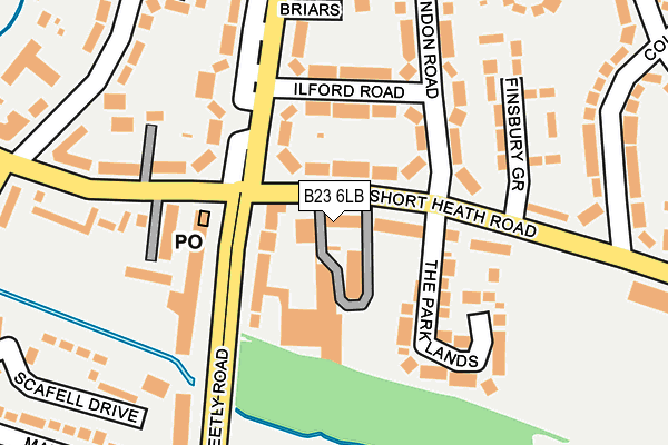 B23 6LB map - OS OpenMap – Local (Ordnance Survey)