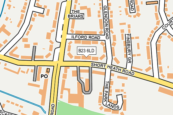 B23 6LD map - OS OpenMap – Local (Ordnance Survey)
