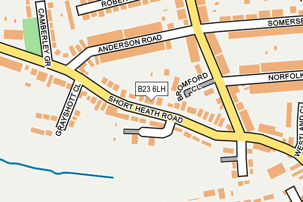 B23 6LH map - OS OpenMap – Local (Ordnance Survey)
