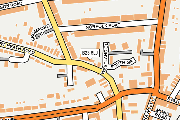B23 6LJ map - OS OpenMap – Local (Ordnance Survey)