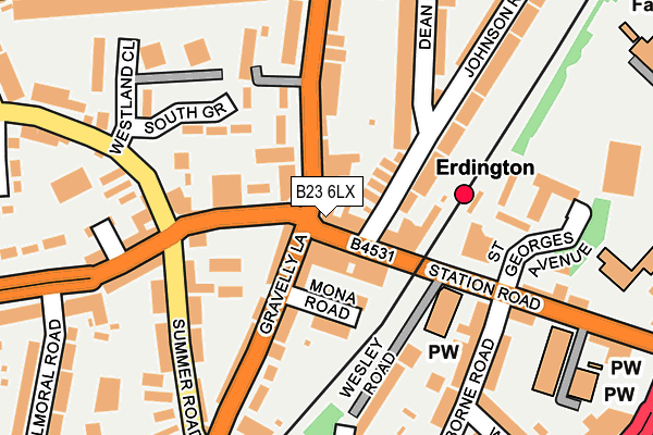 B23 6LX map - OS OpenMap – Local (Ordnance Survey)