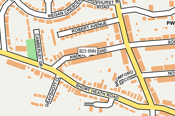 B23 6NN map - OS OpenMap – Local (Ordnance Survey)
