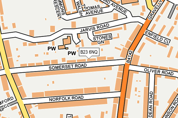 B23 6NQ map - OS OpenMap – Local (Ordnance Survey)