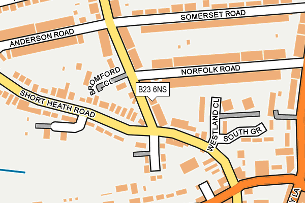 B23 6NS map - OS OpenMap – Local (Ordnance Survey)