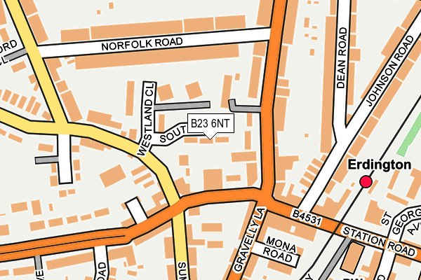 B23 6NT map - OS OpenMap – Local (Ordnance Survey)