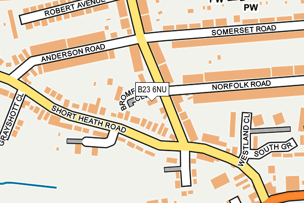 B23 6NU map - OS OpenMap – Local (Ordnance Survey)