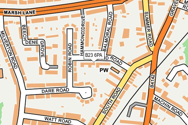 B23 6PA map - OS OpenMap – Local (Ordnance Survey)
