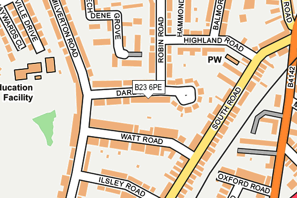 B23 6PE map - OS OpenMap – Local (Ordnance Survey)