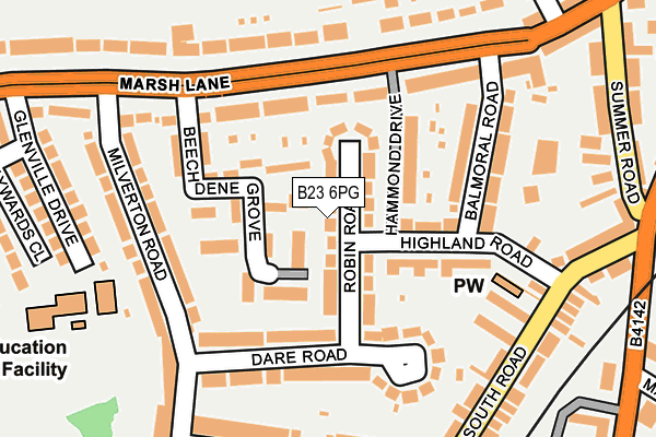 B23 6PG map - OS OpenMap – Local (Ordnance Survey)