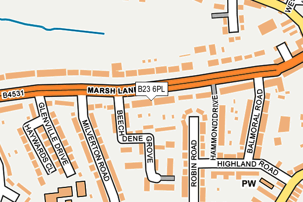 B23 6PL map - OS OpenMap – Local (Ordnance Survey)