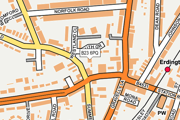 B23 6PQ map - OS OpenMap – Local (Ordnance Survey)