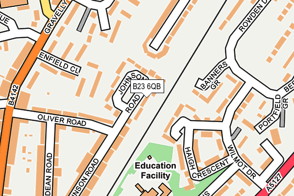 B23 6QB map - OS OpenMap – Local (Ordnance Survey)