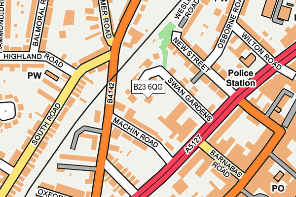 B23 6QG map - OS OpenMap – Local (Ordnance Survey)