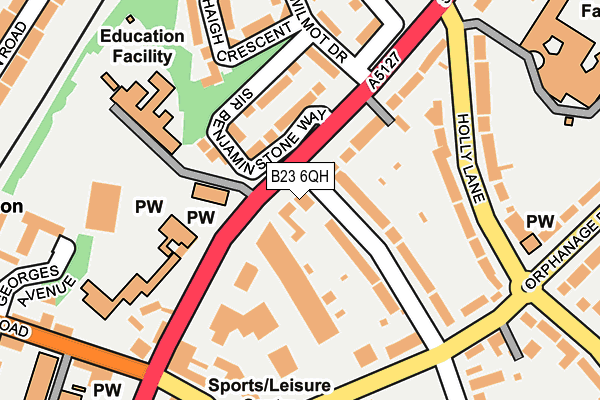 B23 6QH map - OS OpenMap – Local (Ordnance Survey)