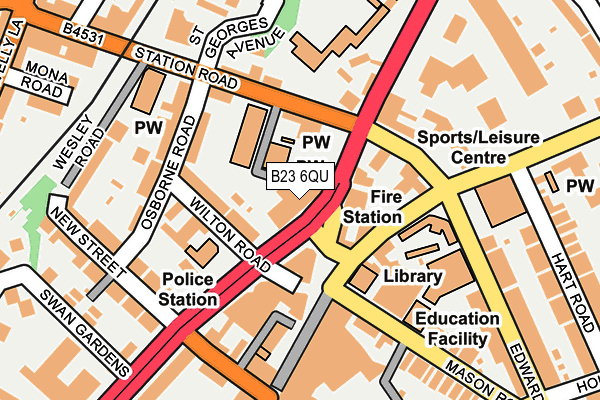 B23 6QU map - OS OpenMap – Local (Ordnance Survey)