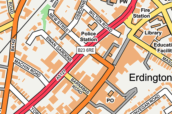 B23 6RE map - OS OpenMap – Local (Ordnance Survey)