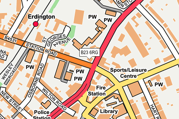 B23 6RG map - OS OpenMap – Local (Ordnance Survey)