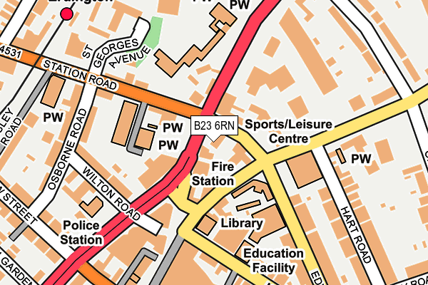 B23 6RN map - OS OpenMap – Local (Ordnance Survey)