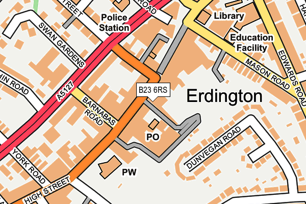 B23 6RS map - OS OpenMap – Local (Ordnance Survey)