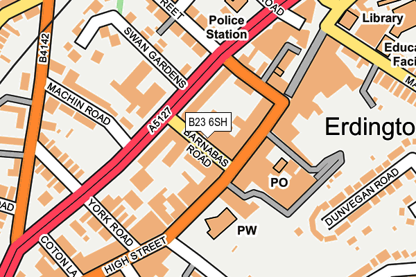 B23 6SH map - OS OpenMap – Local (Ordnance Survey)