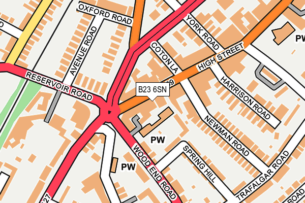 B23 6SN map - OS OpenMap – Local (Ordnance Survey)