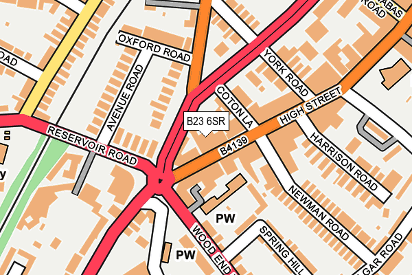 B23 6SR map - OS OpenMap – Local (Ordnance Survey)