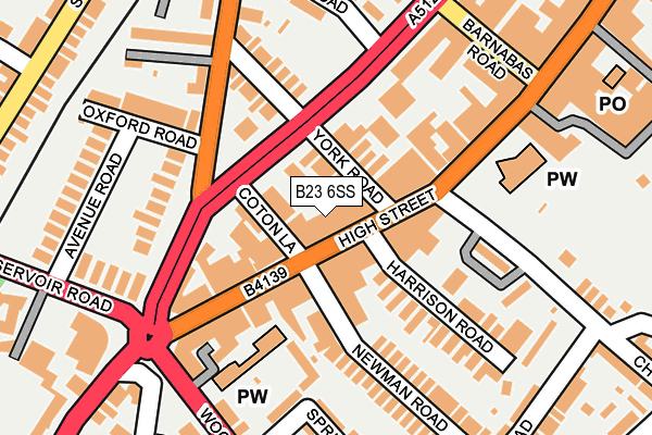 B23 6SS map - OS OpenMap – Local (Ordnance Survey)