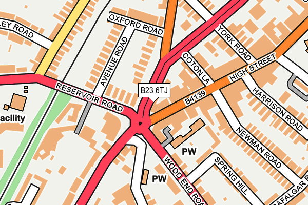 B23 6TJ map - OS OpenMap – Local (Ordnance Survey)