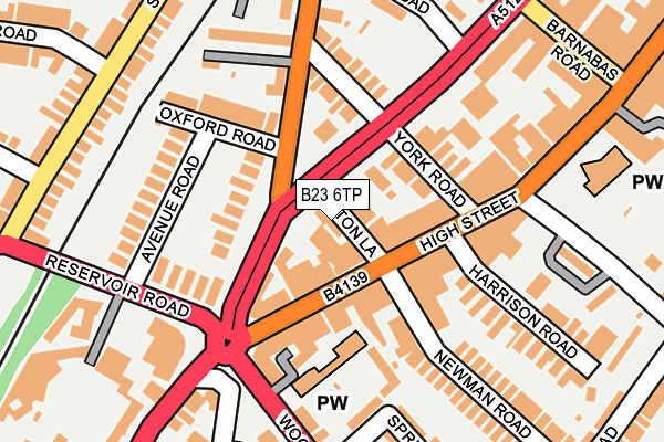 B23 6TP map - OS OpenMap – Local (Ordnance Survey)