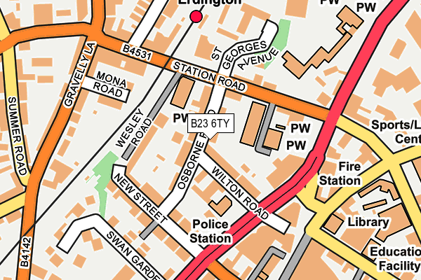 B23 6TY map - OS OpenMap – Local (Ordnance Survey)