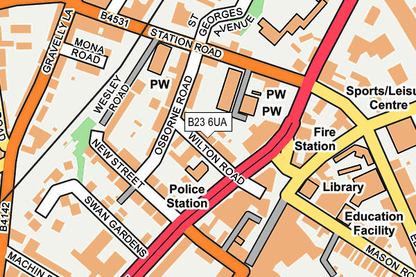 B23 6UA map - OS OpenMap – Local (Ordnance Survey)
