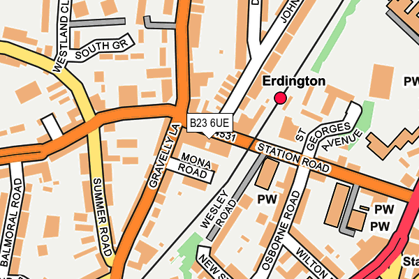 B23 6UE map - OS OpenMap – Local (Ordnance Survey)