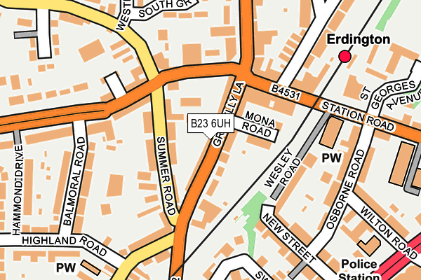 B23 6UH map - OS OpenMap – Local (Ordnance Survey)