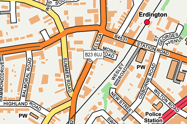 B23 6UJ map - OS OpenMap – Local (Ordnance Survey)