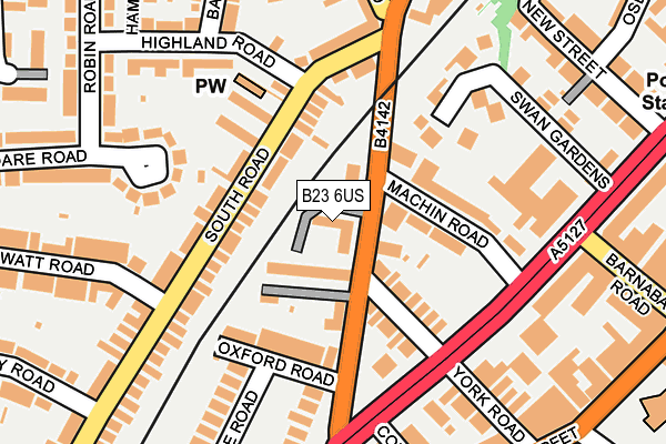 B23 6US map - OS OpenMap – Local (Ordnance Survey)
