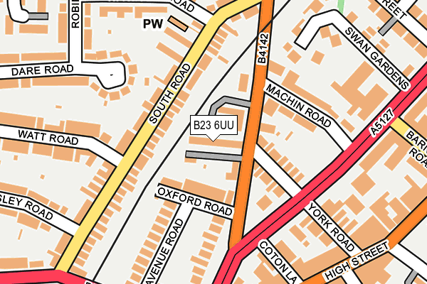 B23 6UU map - OS OpenMap – Local (Ordnance Survey)