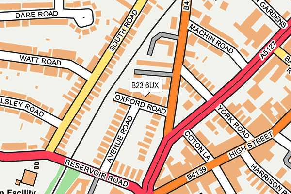 B23 6UX map - OS OpenMap – Local (Ordnance Survey)