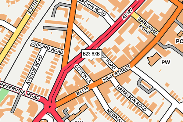 B23 6XB map - OS OpenMap – Local (Ordnance Survey)