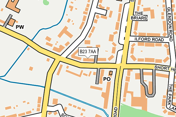B23 7AA map - OS OpenMap – Local (Ordnance Survey)