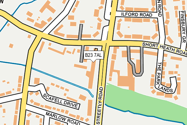 B23 7AL map - OS OpenMap – Local (Ordnance Survey)