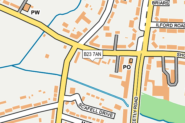 B23 7AN map - OS OpenMap – Local (Ordnance Survey)