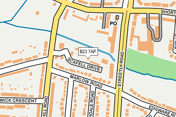 B23 7AP map - OS OpenMap – Local (Ordnance Survey)