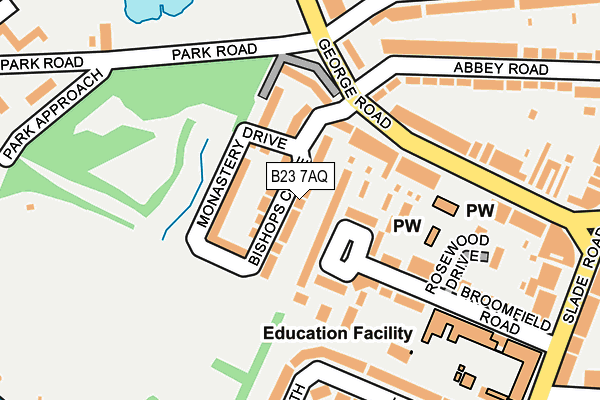 B23 7AQ map - OS OpenMap – Local (Ordnance Survey)