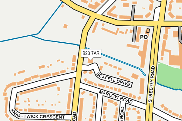 B23 7AR map - OS OpenMap – Local (Ordnance Survey)