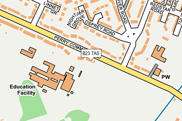 B23 7AS map - OS OpenMap – Local (Ordnance Survey)