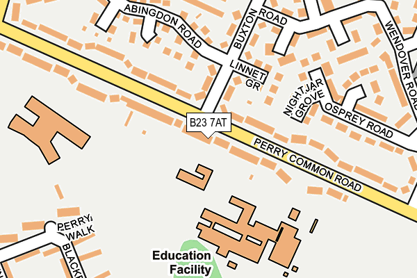 B23 7AT map - OS OpenMap – Local (Ordnance Survey)