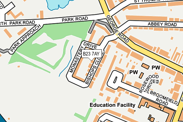 B23 7AY map - OS OpenMap – Local (Ordnance Survey)