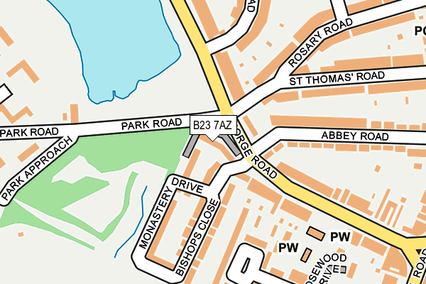 B23 7AZ map - OS OpenMap – Local (Ordnance Survey)