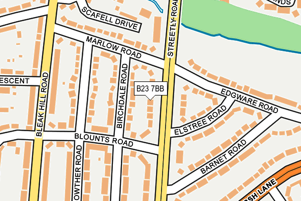 B23 7BB map - OS OpenMap – Local (Ordnance Survey)
